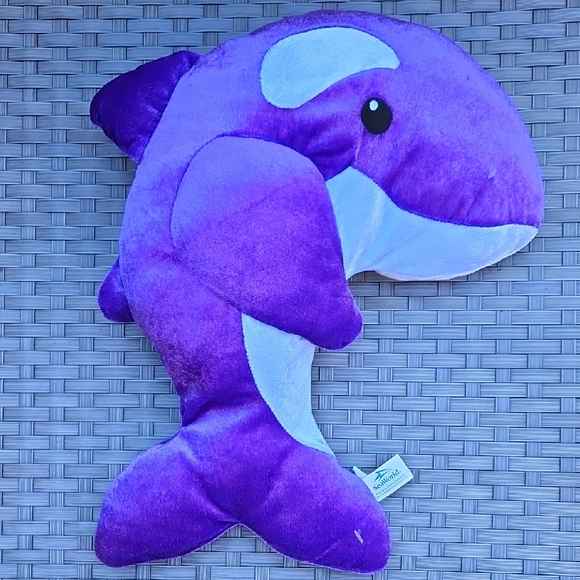Vintage 2012 Sea World Purple White Soft Plush Dolphin Stuffed Animal Toy - Picture 3 of 17